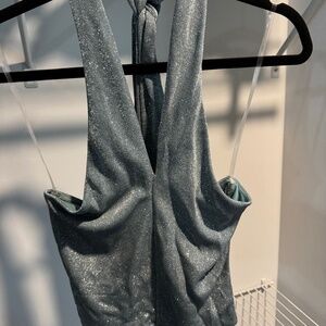 Halter neck shimmer top